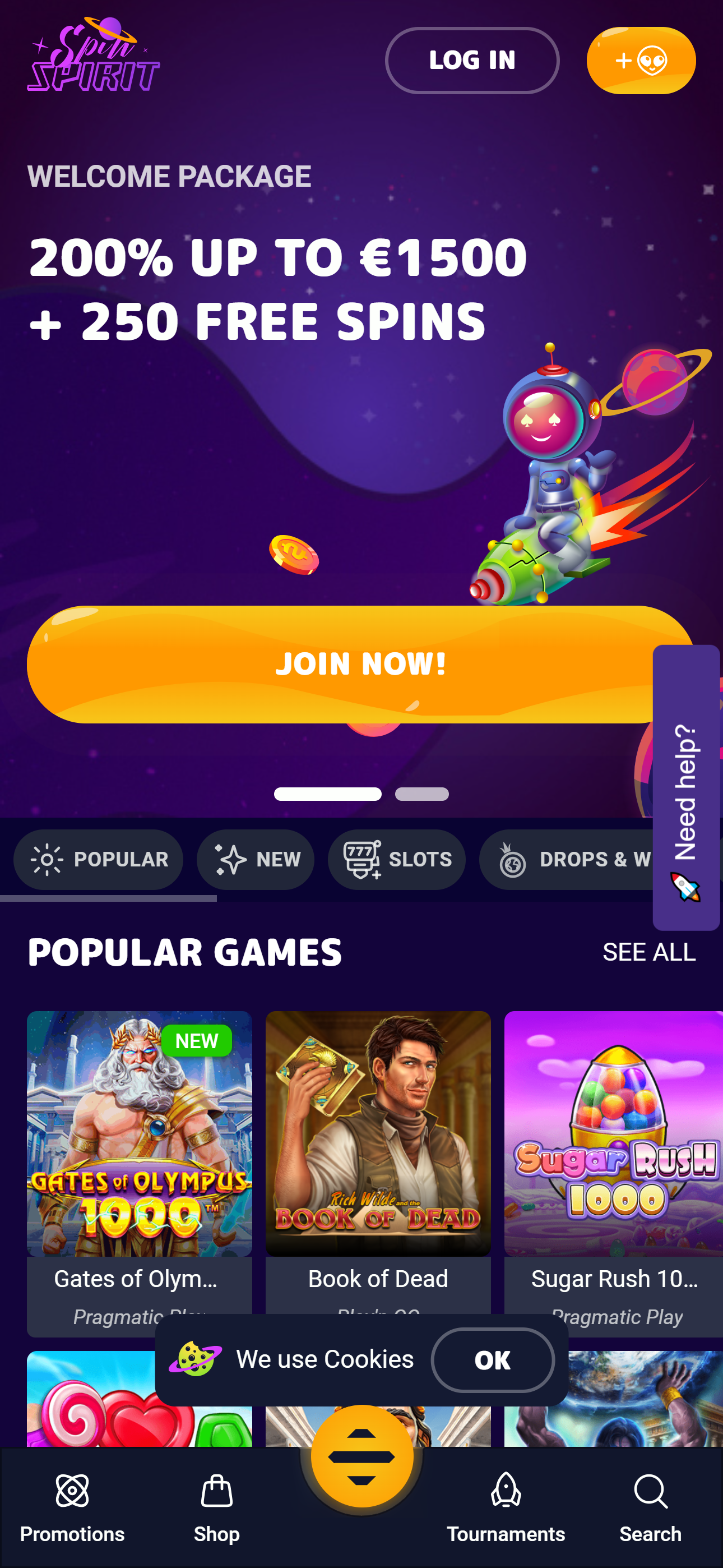 Spin Spirit Casino — mobiel